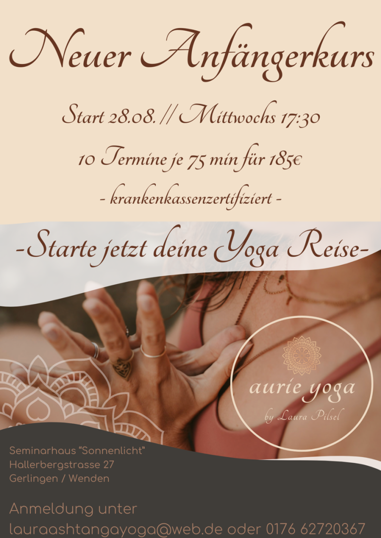 Starte deine Yoga-Reise in Olpe! Meine Anfängerkurse bieten eine sanfte Einführung in Asanas, Atemtechniken und Meditation. Ideal für Einsteiger, die mehr Balance, Flexibilität und innere Ruhe finden möchten. Melde dich noch heute an!